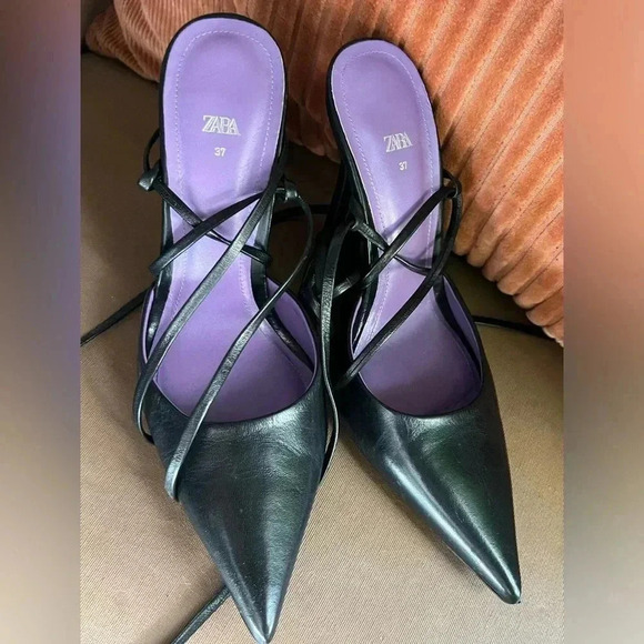 LACE UP HEELED LEATHER SHOES SIZE 6.5 LIKE NEW SMOOTH LEADER SHOES - Picture 13 of 13